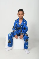 Pijama en Seda para Niño – Ref. Oso de Anteojos, Colibrí y Tucán