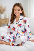 Pijama  en Seda para Niña – Ref. Orquídeas
