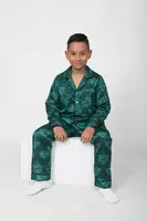 pijama en seda niño esmeralda